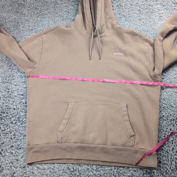 Hollister Hoodie Adult Large Brown Pullover Embroidered Fleece Preppy Streetwear - Picture 3 of 6